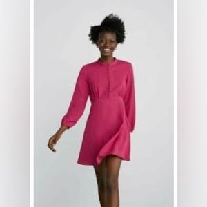 Zara pink fuchsia long-sleeve dress